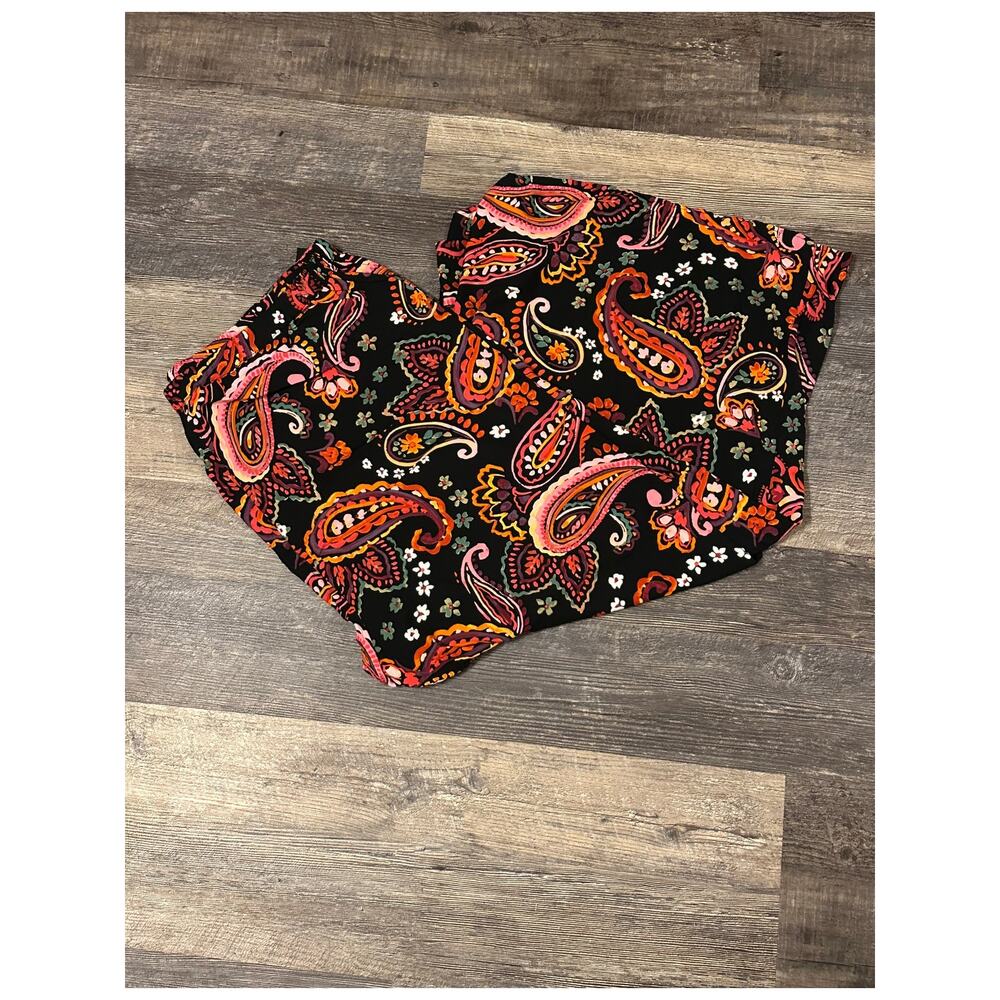 Slim Factor Women's Multicolor Paisley High Rise Wide Leg Leggings Size 2X NWT - Picture 3 of 3